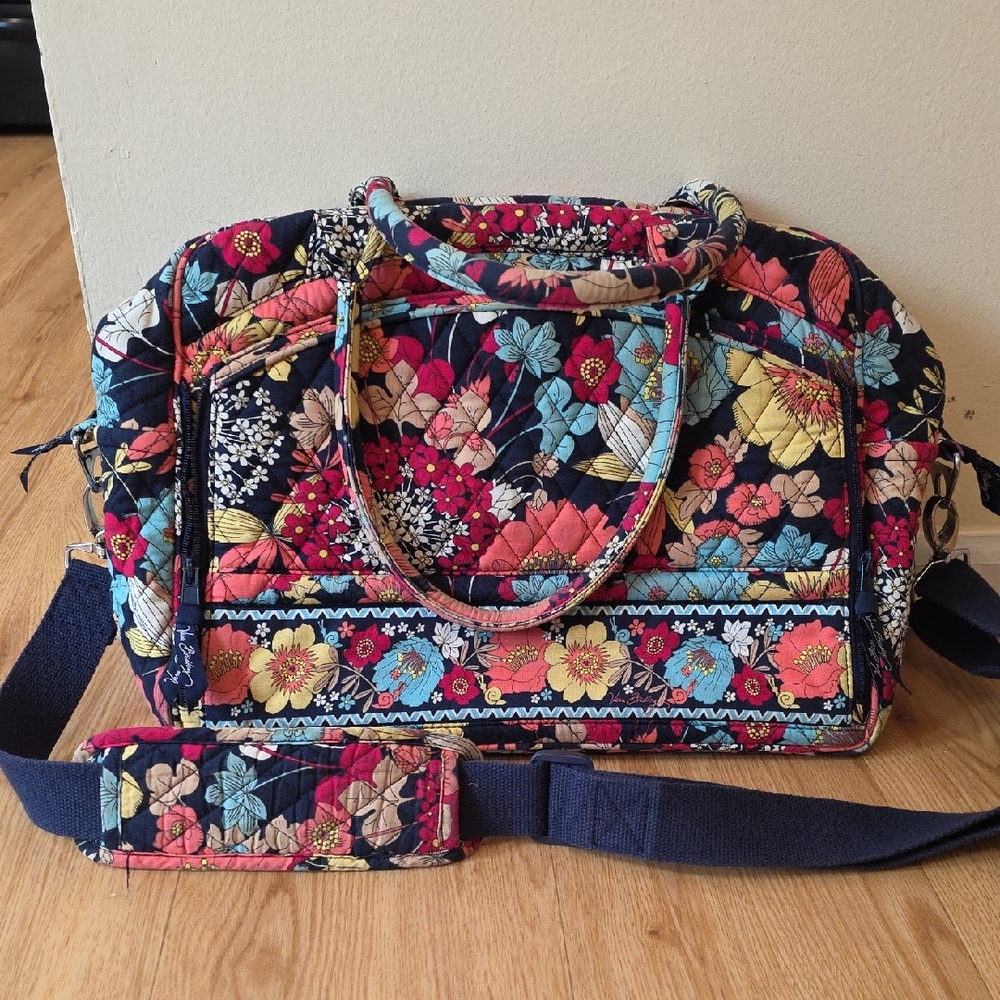 Vera Bradley Red and Pink Quilted Laptop Bag